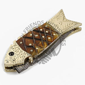 Poignée ergonomique Couteau de poche pliant multifonctionnel en acier damas à motifs uniques de qualité industrielle Transport quotidien en plein air - Product Image 3