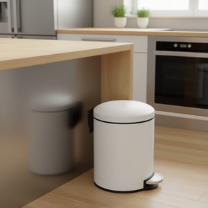 Cubo de basura de cocina con pedal, color blanco, capacidad de 5L, con embrague Art. 13 - Product Image 3