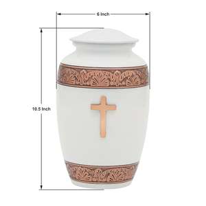 Urna para cenizas humanas Classic White Cross Urna cremada para adultos para cenizas adultas de hasta 200 libras - Product Image 5