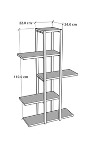 Support à plantes à 5 niveaux, étagère à fleurs pour la cuisine, le salon et l'extérieur, support d'affichage en bois moderne réglable multifonctionnel |   Anthracite - Product Image 2