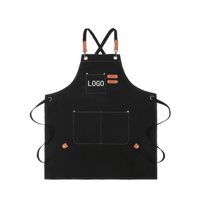 Factory Custom Logo Heavy Duty Cotton Canvas Reusable Unisex Breathable Washable Waterproof Sleeveless <b>Kitchen</b> <b>Apron</b> Multiple - Product Image 1