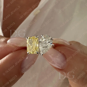 2.50ct Pear Cut Moissanite Diamond Engagement <b>Ring</b> Toi Et Moi IGI Certified Silver Gemstone Wedding Party Gift Ethnic <b>Rings</b> - Product Image 3