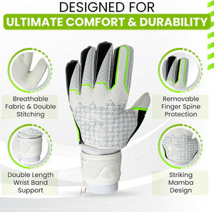 Gants de gardien de but de football professionnels, fournisseur direct d'usine, pour adultes, jeunes, unisexe, extérieur, doigts entiers, imperméables, respirants - Product Image 2