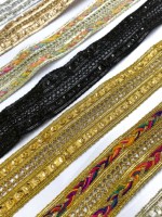 Ruban de dentelle soluble dans l'eau, personnalisable, en polyester métallisé, lavable, pour accessoires de couture DIY, vêtements et chaussures, vente en gros