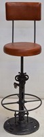 Tabouret de bar haut pour café, pub, club, style industriel antique, en fonte, avec mécanisme à manivelle, pour bar à domicile, hôtel