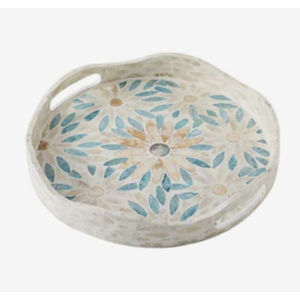 Mother of pearl kitchen serving tray round decorative tray modern table top <b>Ramadan</b> dates <b>chocolate</b> serving tray - Product Image 5