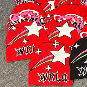 หมวกบีนนี่ผ้าถักสำหรับผู้ชายและผู้หญิงหมวกผ้าแจ็คการ์ดสไตล์ฮิปฮอปทันสมัยพิมพ์โลโก้ตามสั่งใช้ได้ทั้งชายและหญิง - Product Image 4