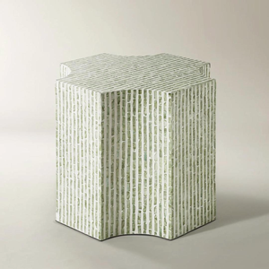 โต๊ะข้างประดับมุกฝังลายเปลือกหอยทำมือโต๊ะปรับเสียงแบบหรูหราสำหรับห้องนั่งเล่นเฟอร์นิเจอร์ศิลปะ - Product Image 2