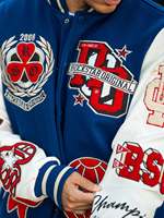 Jaket Varsity Terbaru Kerah Tipis Model Stand Custom Ramah Lingkungan Bolak-Balik Berkualitas Tinggi Pakaian Sekolah Baseball Pria