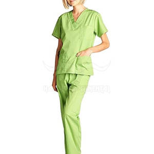 Trajes de enfermería médicos con cuello en V unisex con bolsillo conjuntos de manga corta al por mayor uniformes de hospital para hombres y mujeres - Product Image 4