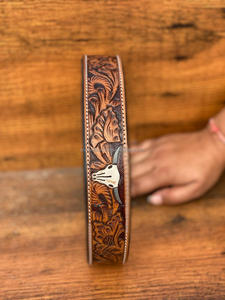 ปลอกคอสุนัขแบบใช้มือแกะสลักอย่างมีสไตล์วัสดุอ่อนนุ่มปลอกคอสัตว์เลี้ยงรูปหัวกะโหลกสินค้าขายดี - Product Image 6