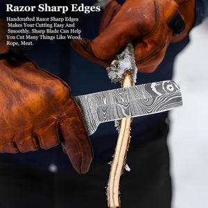 Cuchillo de vaquero de hoja fija de acero de alto carbono 1095 hecho a mano con mango de madera exótica y Funda de cuero cuchillo de caza OEM - Product Image 5