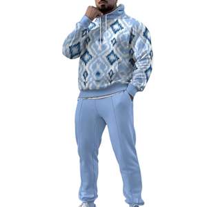 Survêtement streetwear pour homme, coupe ample, en polyester et coton léger 220g, imprimé, délavé à l'acide, couleur unie, personnalisable - Product Image 3