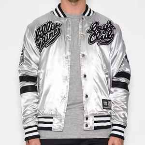 Top Collection de calidad superior Venta caliente Logotipo personalizado Precio barato Letterman Jacket Bomber Satin Jacket para hombres - Product Image 1