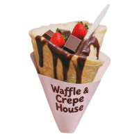 Individuell Bedruckter Waffelhalter für Crêpes und Bubble Waffles, Pommes Frites Verpackung, Kegelförmiger Papierträger für Speisen