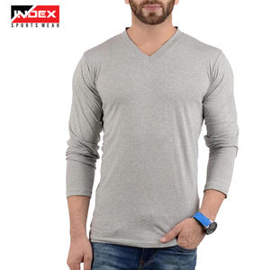 Venta al por mayor 170gsm Camiseta de cuello redondo en blanco para los hombres personalizados Loose Fit camisetas de manga larga con el logotipo de impresión - Product Image 2