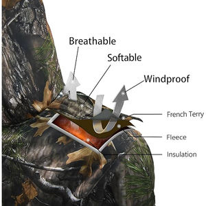 Sweat-shirts camouflage en polaire, pull d'hiver, vêtements tactiques streetwear unisexe, tissu épais, coupe décontractée - Product Image 5