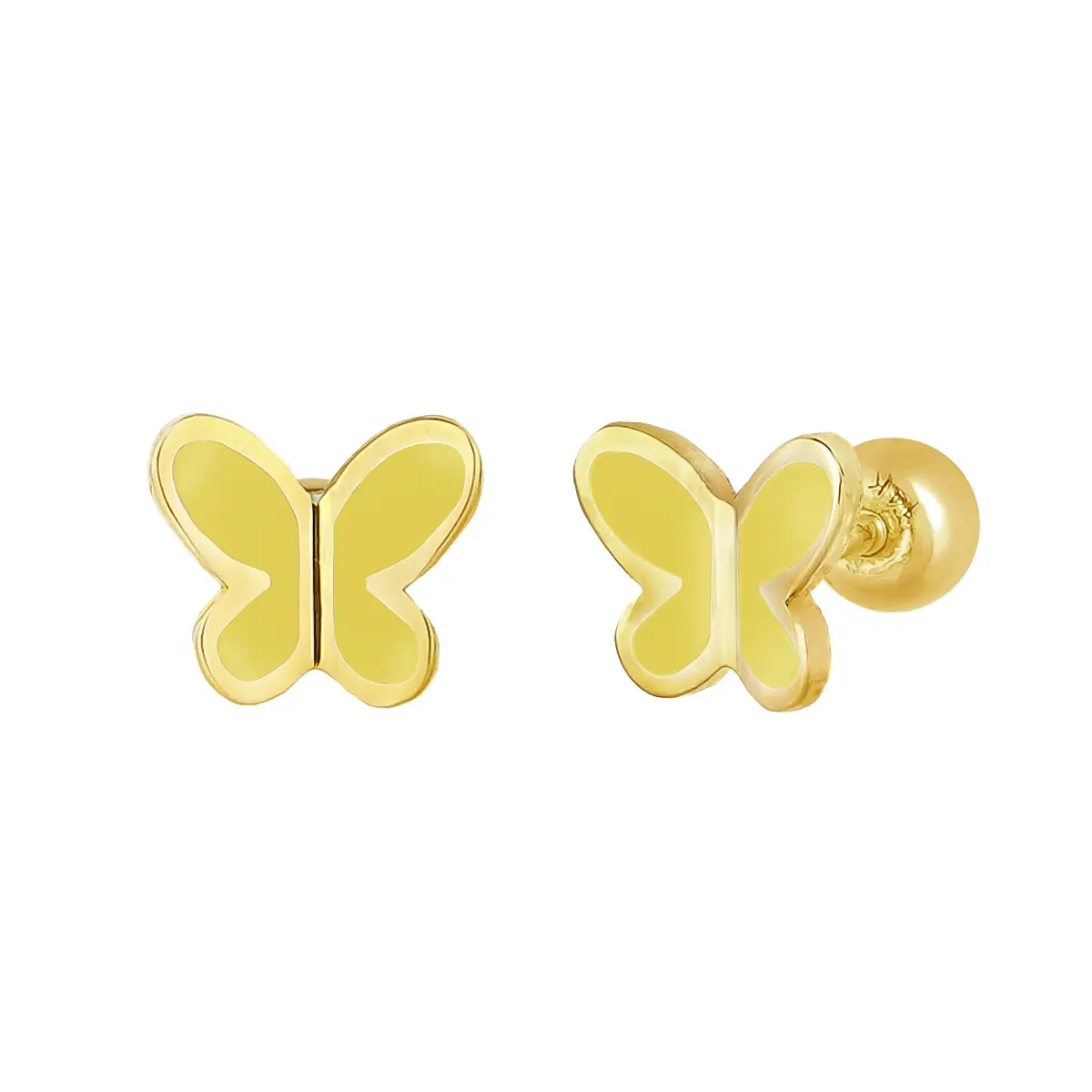 [Artpierce] 14k Gold Flat Color Butterfly Basic Piercing White Pink Yellow Black Establishing Itself As A Top Brand Jewelry