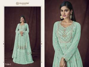 Traje étnico indio de Georgette para mujer, conjunto de Sharara, Dupatta, papel de aluminio bordado, traje Salwar para mujer india - Product Image 2