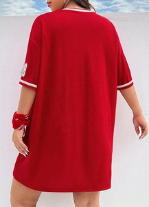 เสื้อสตรีทแวร์แบบมีหมายเลขสั่งทำ เสื้อเจอร์ซีย์ฟุตบอลสำหรับผู้หญิงทรงโอเวอร์ไซส์ เสื้อแฟนคลับสำหรับวันแข่งขัน เสื้อเจอร์ซีย์ฟุตบอลแบบเดรส - Product Image 2