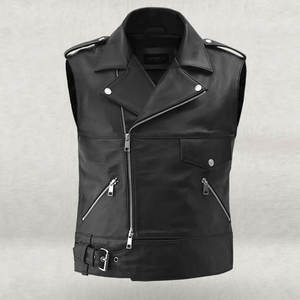 Chaleco de Cuero Genuino para Hombre, Diseño Personalizado OEM 2026, Transpirable, Ligero, Sin Mangas, Buena Calidad - Product Image 1