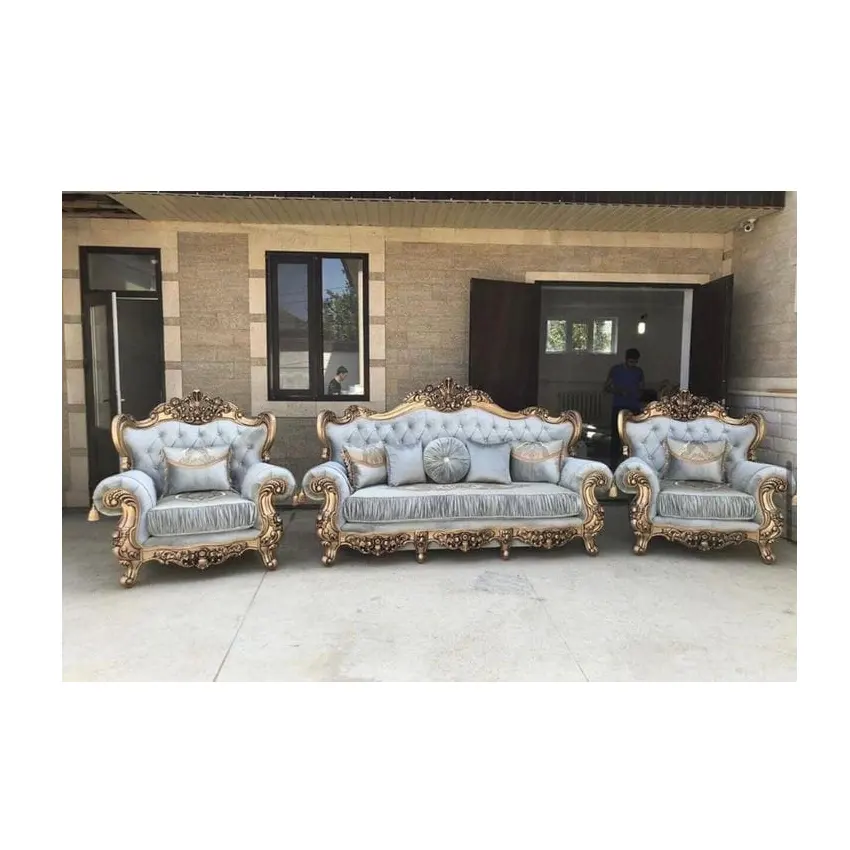 Chất lượng đảm bảo Tay Chạm Khắc sofa Set với thiết kế hiện đại & Top Grade Chất liệu Made sofa Set cho phòng khách sử dụng