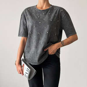 Camiseta de Mujer 100% Algodón Tie Dye, Suave, Cómoda, Informal, de Verano, Holgada, para Mujer - Product Image 1