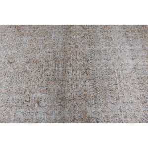 พรมวินเทจตุรกี ขนาด 6.8x10 ฟุต สีเทา ลายตารางใหญ่ ทำจากขนสัตว์ - Product Image 5