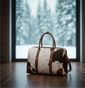 Sac de voyage en cuir véritable à poils, fermeture éclair, portable, tendance, directement du fabricant LHDB-0110 - Product Image 5