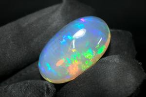 27.50 CT véritable opale éthiopienne octobre pierre de naissance ovale Cabochon Multi opale de feu blanc bijoux en vrac pour la fabrication de bijoux - Product Image 4