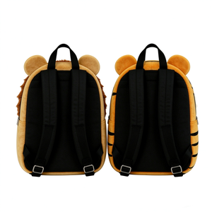 Mochila de peluche única de 2 piezas con diseño de león y tigre para niños pequeños, mochila preescolar suave con animales del zoológico para niños, linda mochila 3D de león y tigre - Product Image 5