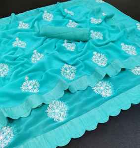 Ropa de fiesta India Georgette Saree de hermoso diseño La mejor calidad a precios baratos Proveedor mayorista de Surat - Product Image 5