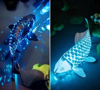 Kit de fabrication de lanterne Koi en papier, ensemble de fabrication de lampe en forme de poisson avec lumière LED, cadeau artisanal pour adultes et enfants, décoration de jardin et de maison