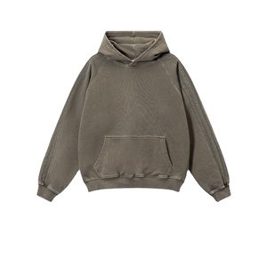 Vente en gros de pull de haute qualité avec logo personnalisé, sweat à capuche 100% coton vierge, sweat uni surdimensionné pour hommes, sweat à capuche délavé à l'acide pour hommes - Product Image 2
