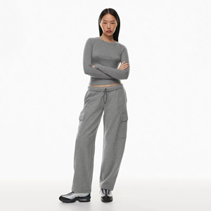 Pantalon cargo à taille haute pour femmes en gros 80% coton, pantalon cargo pour femmes en polyester 20% - Product Image 1