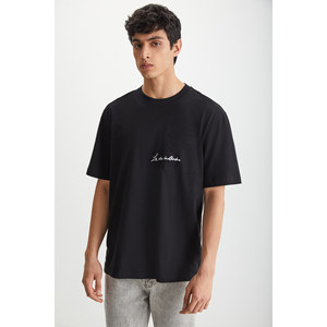 GRIMELANGE เสื้อยืดคอกลมพิมพ์ลายผ้าฝ้าย 100% สำหรับผู้ชายกราวิน - Product Image 1