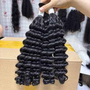 Extensiones de Cabello Humano Virgen Ondulado Vietnamita a Granel para Estilistas, 100% Alineado con la Cutícula, Doble Trama a Máquina, Todos los Colores - Product Image 4