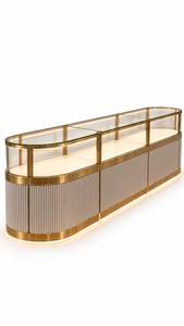 Vitrine de luxe en verre pour bijoux, cadre doré, présentoir pour colliers et bagues, comptoir pour salon ou magasin de détail - Product Image 4