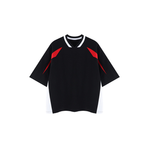 Camiseta Extra Grande con Cuello en V - Unisex, 100% Algodón, Diseño Color Block - Product Image 1