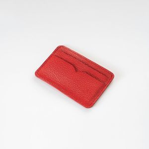 Porte-cartes en cuir véritable INDEX, rouge, minimaliste, étui pour cartes de crédit, portefeuille fin pour homme, usage professionnel - Product Image 2