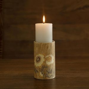 Porte-bougie décoratif en bois pour table, pour une décoration raffinée, pot à bougie unique pour mariage, fête et décoration intérieure - Product Image 2