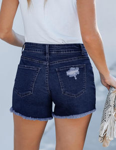 Women Denim <b>Shorts</b> High Waist <b>Super</b> Distressed with Ripped Design Women Denim <b>Shorts</b> Custom Stone Washed for a Chic Look - Product Image 3