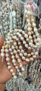 Perlas barrocas naturales 12-13mm Longitud de la moneda 14 pulgadas para la fabricación de joyas de plata hermosa cuenta barroca blanca para collar joyería - Product Image 2