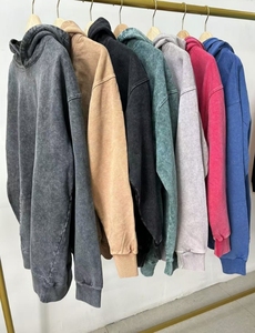 Ventes en gros de sweats à capuche en molleton français 100% coton 400 g/m², double couche, vestes Aci, sweats à capuche vintage délavés - Product Image 2