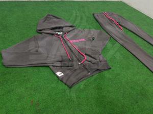 Ensemble de survêtement unisexe en molleton français 100% coton avec logo personnalisé, épaules tombantes, fermeture éclair, lavage à l'acide, sweat-shirt ample et pantalon, 2 pièces - Product Image 4