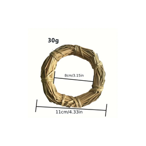 Anneau d'herbe pour mâcher tapis d'herbe de lapin, nid d'oiseau tissé en paille de hamster, fournitures pour petits animaux de compagnie fabriquées au Vietnam - Product Image 5