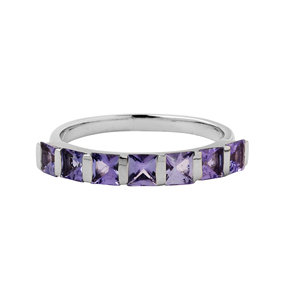 Women's Natural Tanzanite <b>Ring</b> in <b>925</b> Sterling <b>Silver</b> Princess Cut Diopside Geometric Pattern Everyday Wear by Shah Gems - Product Image 2