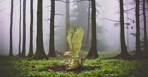 Statues et Figurines d'aigle en laiton 16cm finition or Sculpture d'oiseau pièce maîtresse pour la décoration intérieure hommes cadeaux article - Product Image 3