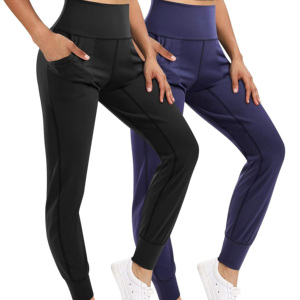 กางเกงวอร์มออกกำลังกายเอวสูงทรงหลวมสำหรับผู้หญิง ไซส์ XL ดีไซน์ใหม่ ผ้าแห้งเร็ว ระบายอากาศได้ดี ผลิตจากผ้าสแปนเด็กซ์/โพลีเอสเตอร์ เหมาะสำหรับโยคะ - Product Image 2