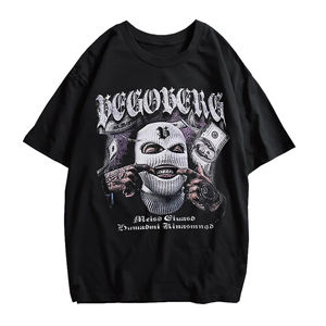 Gran oferta, camiseta de calle de peso pesado para hombre, 100% de algodón, lavado ácido ligero, ajuste cuadrado personalizado, ropa informal Vintage de gran tamaño - Product Image 2